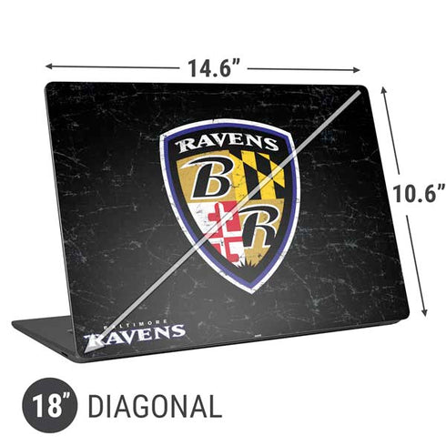 NFL Baltimore Ravens - Alternate Distressed Universal Laptop 18in (14.6 x 10.6in) Skin