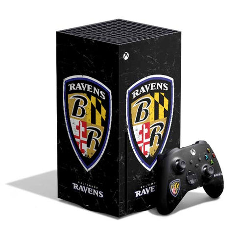 NFL Baltimore Ravens - Alternate Distressed Xbox Series X Bundle Skin