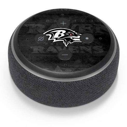 NFL Baltimore Ravens Black & White Amazon Echo Dot Skin