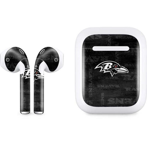 NFL Baltimore Ravens Black & White Apple AirPods Skin