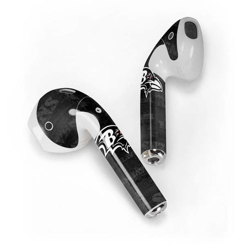 NFL Baltimore Ravens Black & White Apple AirPods Skin