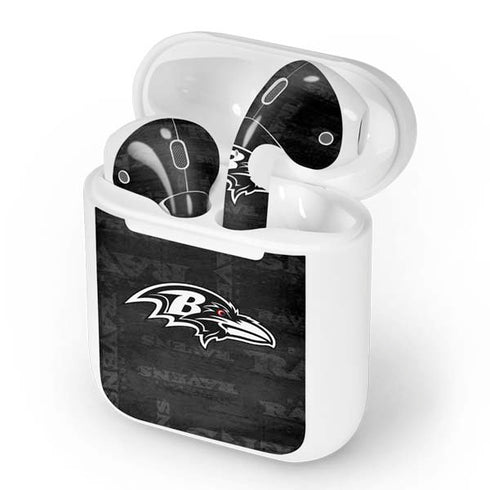 NFL Baltimore Ravens Black & White Apple AirPods Skin