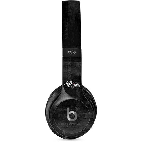NFL Baltimore Ravens Black & White Beats Solo 2 Wired Skin