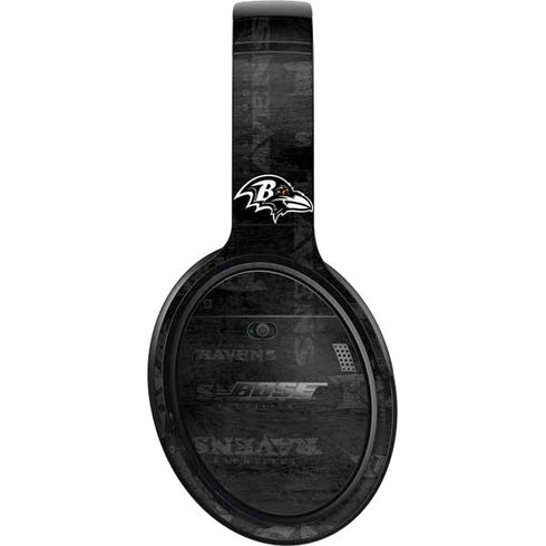 NFL Baltimore Ravens Black & White Bose QuietComfort 35 II Headphones Skin