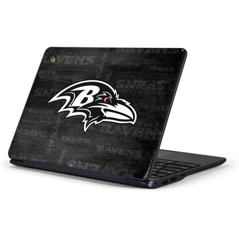 NFL Baltimore Ravens Black & White Samsung Chromebook Skin