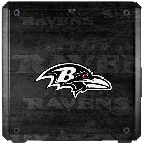 NFL Baltimore Ravens Black & White Cooler Master MasterBox Q300L Mini Tower Skin