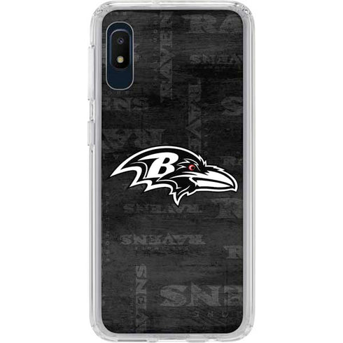 NFL Baltimore Ravens Black & White Galaxy A10e Clear Case