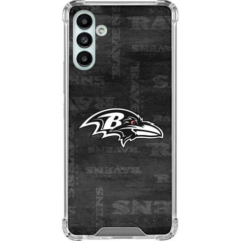 NFL Baltimore Ravens Black & White Galaxy A13 5G Clear Case
