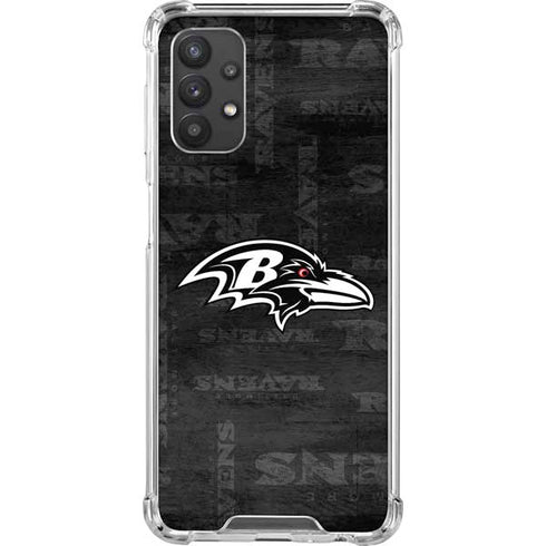 NFL Baltimore Ravens Black & White Galaxy A32 5G Clear Case
