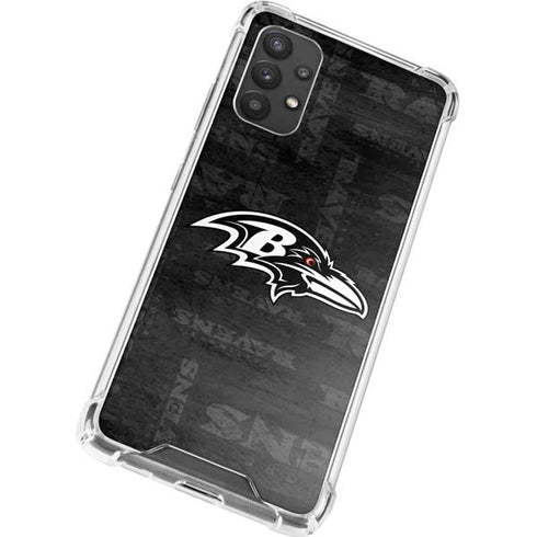 NFL Baltimore Ravens Black & White Galaxy A32 5G Clear Case