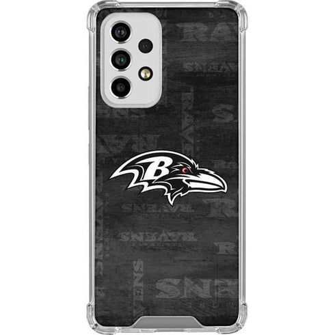 NFL Baltimore Ravens Black & White Galaxy A33 5G Clear Case