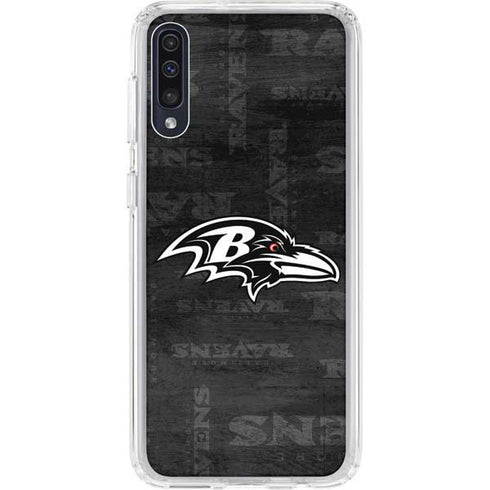 NFL Baltimore Ravens Black & White Galaxy A50 Clear Case