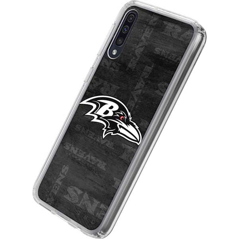 NFL Baltimore Ravens Black & White Galaxy A50 Clear Case