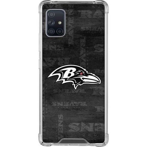 NFL Baltimore Ravens Black & White Galaxy A51 5G Clear Case