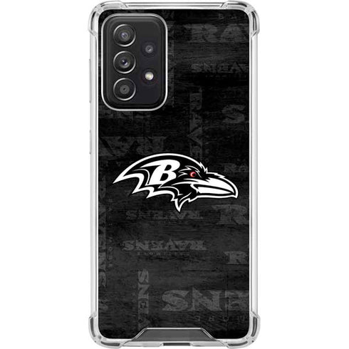 NFL Baltimore Ravens Black & White Galaxy A52 5G Clear Case