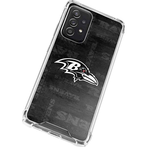 NFL Baltimore Ravens Black & White Galaxy A52 5G Clear Case