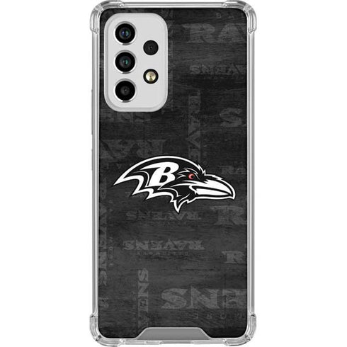 NFL Baltimore Ravens Black & White Galaxy A53 5G Clear Case