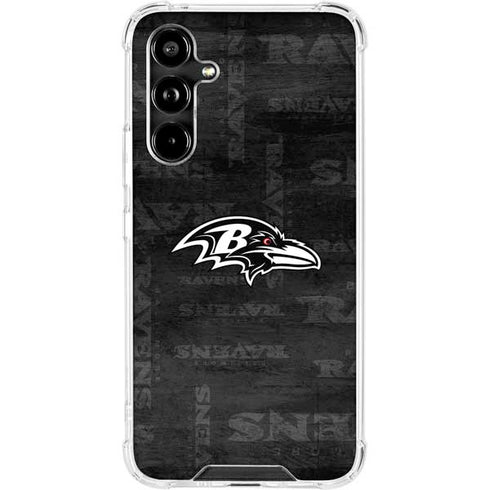 NFL Baltimore Ravens Black & White Galaxy A54 5G Clear Case