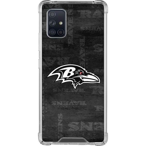 NFL Baltimore Ravens Black & White Galaxy A71 5G Clear Case