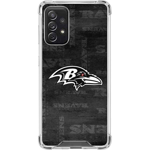 NFL Baltimore Ravens Black & White Galaxy A72 5G Clear Case