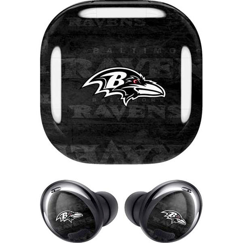 NFL Baltimore Ravens Black & White Galaxy Buds Pro Skin