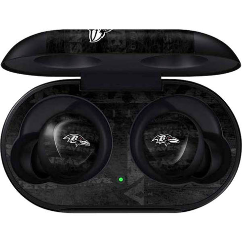 NFL Baltimore Ravens Black & White Galaxy Buds Skin