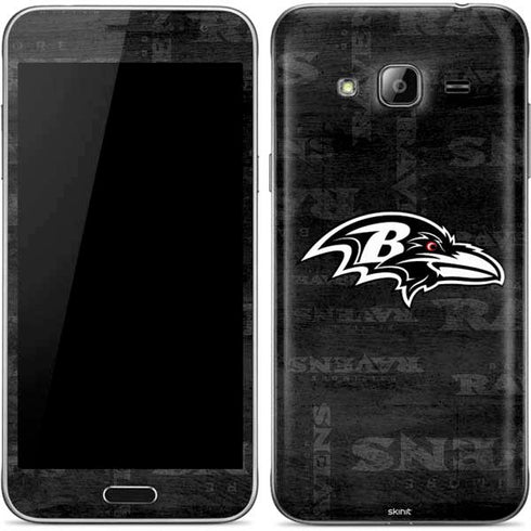 NFL Baltimore Ravens Black & White Galaxy J3 Skin
