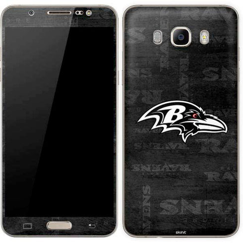 NFL Baltimore Ravens Black & White Galaxy J7 Skin