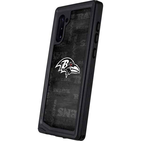 NFL Baltimore Ravens Black & White Galaxy Note 10 Waterproof Case