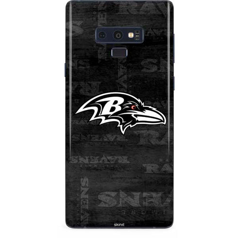 NFL Baltimore Ravens Black & White Galaxy Note 9 Skin