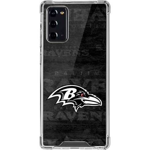 NFL Baltimore Ravens Black & White Galaxy Note20 5G Clear Case