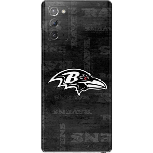 NFL Baltimore Ravens Black & White Galaxy Note20 5G Skin