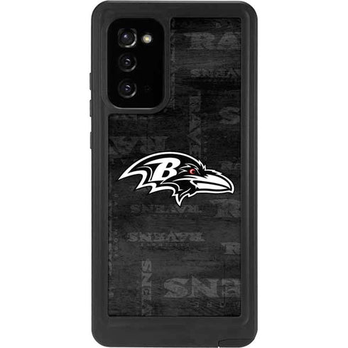 NFL Baltimore Ravens Black & White Galaxy Note20 5G Waterproof Case