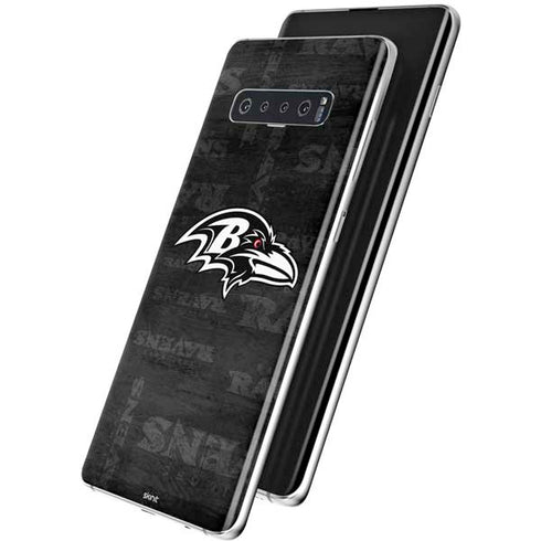 NFL Baltimore Ravens Black & White Galaxy S10 Plus Skin