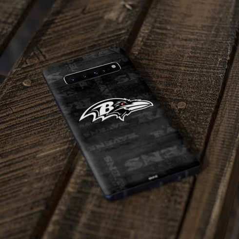 NFL Baltimore Ravens Black & White Galaxy S10 Plus Skin