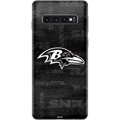 NFL Baltimore Ravens Black & White Galaxy S10 Skin