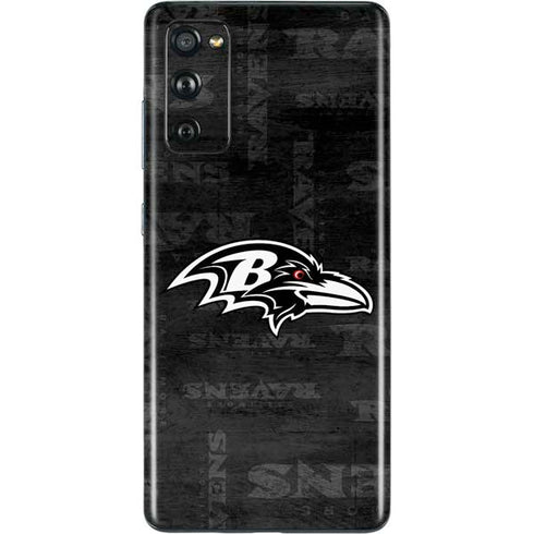 NFL Baltimore Ravens Black & White Galaxy S20 Fan Edition Skin