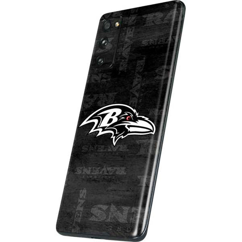 NFL Baltimore Ravens Black & White Galaxy S20 Fan Edition Skin