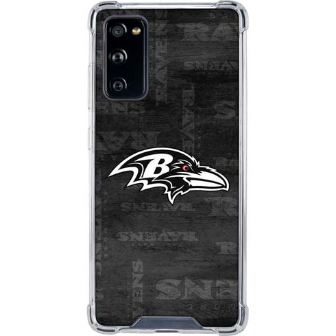 NFL Baltimore Ravens Black & White Galaxy S20 FE Clear Case