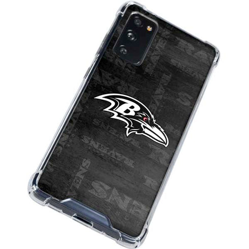 NFL Baltimore Ravens Black & White Galaxy S20 FE Clear Case