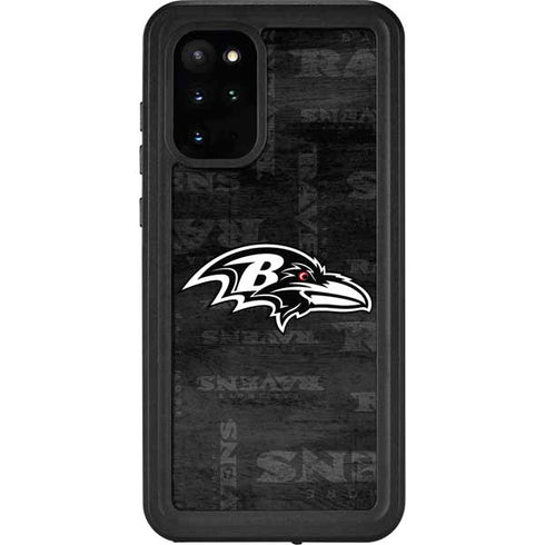 NFL Baltimore Ravens Black & White Galaxy S20 Plus Waterproof Case