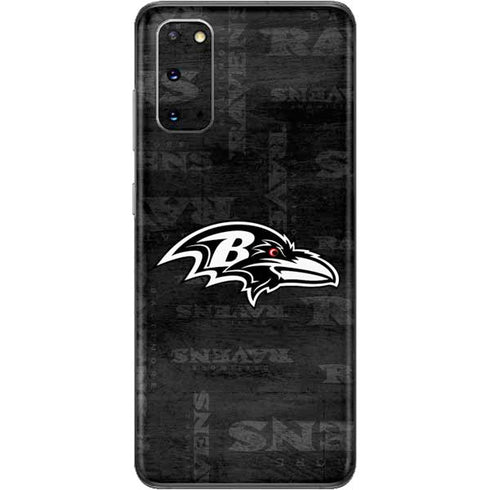 NFL Baltimore Ravens Black & White Galaxy S20 Skin