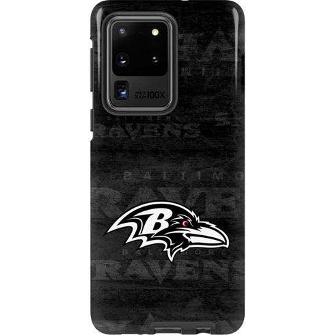 NFL Baltimore Ravens Black & White Galaxy S20 Ultra 5G Pro Case