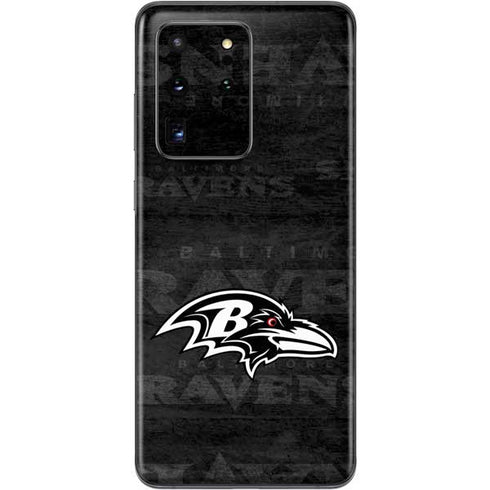 NFL Baltimore Ravens Black & White Galaxy S20 Ultra 5G Skin