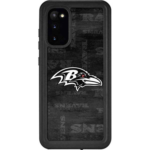 NFL Baltimore Ravens Black & White Galaxy S20 Waterproof Case