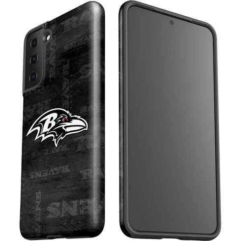 NFL Baltimore Ravens Black & White Galaxy S21 FE Pro Case