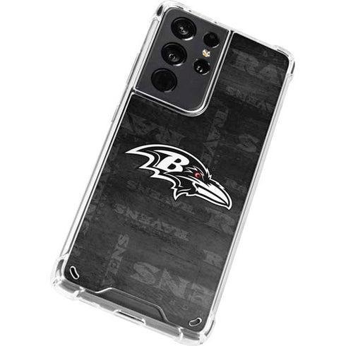 NFL Baltimore Ravens Black & White Galaxy S21 Ultra 5G Clear Case