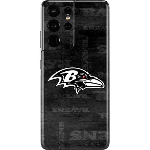 NFL Baltimore Ravens Black & White Galaxy S21 Ultra 5G Skin