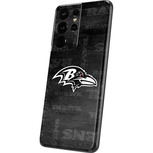 NFL Baltimore Ravens Black & White Galaxy S21 Ultra 5G Skin