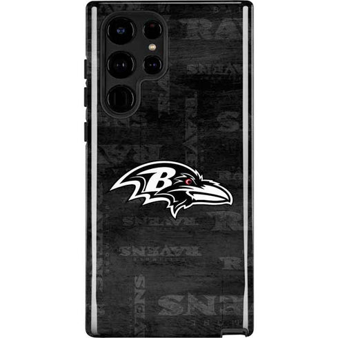 NFL Baltimore Ravens Black & White Galaxy S22 Ultra Pro Case